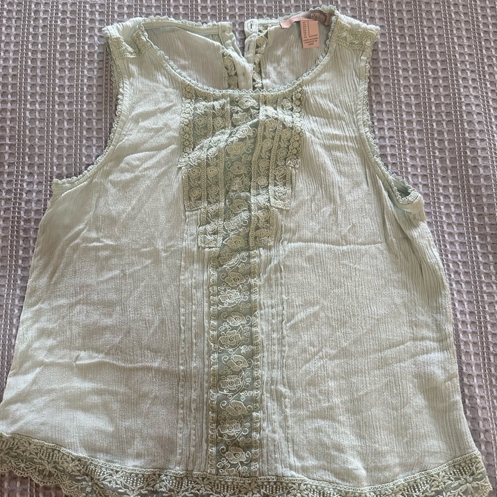 Mint green Forever 21 lace top